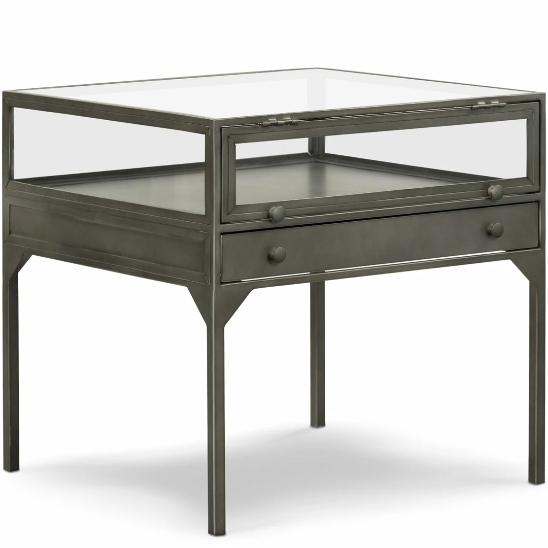Buy ๐งจ FOUR HANDS INDUSTRIAL SHADOW BOX END TABLE: GUNMETAL Furniture โ 2 FOUR HANDS INDUSTRIAL SHADOW BOX END TABLE: GUNMETAL Furniture