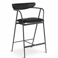 NUEVO Furniture INDUSTRY BAR STOOL: RAVEN LEATHER