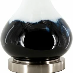 SURYA INK DIPPED WHITE GLASS LAMP Lighting