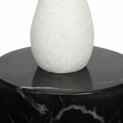 UTTERMOST INVERSE BLACK + WHITE MARBLE ACCENT TABLE Furniture