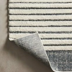 LOLOI ISAAC RUG: WHITE + INK BLUE