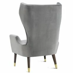 TOV ISAAC WING CHAIR: GRAY VELVET