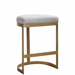 UTTERMOST IVANNA ANTIQUE GOLD COUNTER STOOL Kitchen + Dining