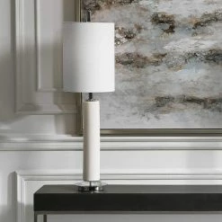 UTTERMOST IVORY CRACKLE GLAZE COLUMN LAMP