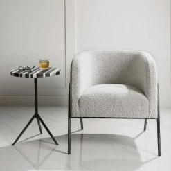 UTTERMOST JACOBSEN BARREL CHAIR: IVORY-GREY BOUCLE Furniture