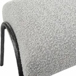 UTTERMOST JACOBSEN BENCH: IVORY-GREY BOUCLE