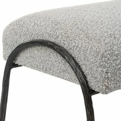 UTTERMOST JACOBSEN BENCH: IVORY-GREY BOUCLE