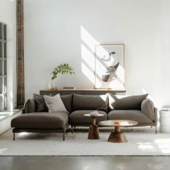 MOES Furniture JAMES SECTIONAL: CHARCOAL