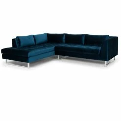 Hot Sale π NUEVO JANIS LEFT ARM FACING SECTIONAL MIDNIGHT BLUE VELOUR π 7 NUEVO JANIS LEFT ARM FACING SECTIONAL MIDNIGHT BLUE VELOUR