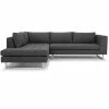 NUEVO Living Room JANIS LEFT ARM FACING SECTIONAL DARK GRAY TWEED