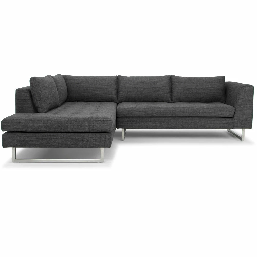 Wholesale 👏 NUEVO Living Room JANIS LEFT ARM FACING SECTIONAL DARK GRAY TWEED 🔥 1 NUEVO Living Room JANIS LEFT ARM FACING SECTIONAL DARK GRAY TWEED