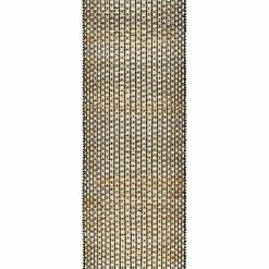 SURYA JASMINE 03 WOVEN JUTE RUG: NATURAL, BLACK
