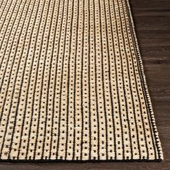 SURYA JASMINE 03 WOVEN JUTE RUG: NATURAL, BLACK