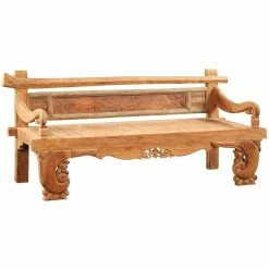 DOVETAIL Furniture DHATARI TEAK WOOD SOFA BENCH