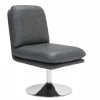 ZUO JET-SET GREY VINYL SWIVEL CHAIR Furniture