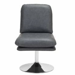 ZUO JET-SET GREY VINYL SWIVEL CHAIR Furniture
