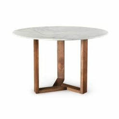 MOES JINXX 48"ROUND MARBLE TOP DINING TABLE Kitchen + Dining