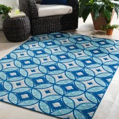 SURYA JOIE OUTDOOR RUG: AQUA, BLUE