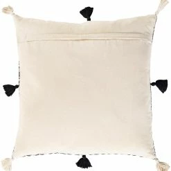 SURYA Pillows + Decor JESSIE BLACK + IVORY TASSEL PILLOW