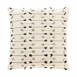 SURYA Pillows + Decor JESSIE BLACK + SAGE TASSEL PILLOW