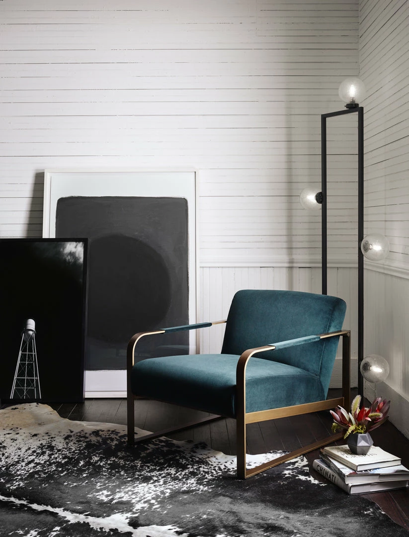 Cheap 😉 FOUR HANDS JULES SAPPHIRE MARINE VELVET ARM CHAIR Furniture 🔔 3 FOUR HANDS JULES SAPPHIRE MARINE VELVET ARM CHAIR Furniture