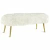 TOV JULES WHITE SHEEPSKIN BENCH Living Room