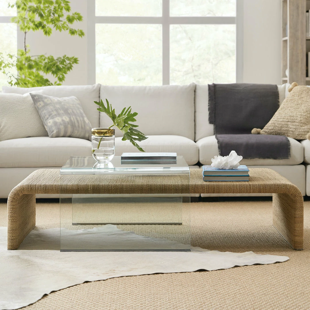 New π― HOOKER PLAYA JUTE + GLASS COFFEE TABLE Furniture π₯° 8 HOOKER PLAYA JUTE + GLASS COFFEE TABLE Furniture