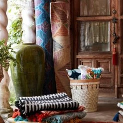 LOLOI KAHELO REVERSIBLE TASSEL RUG: BLACK + GREY