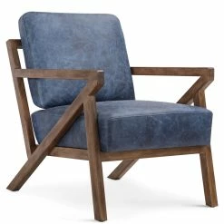 MOES KAISO BLUE LEATHER ARM CHAIR