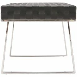 NUEVO Living Room KARLEE WOVEN LEATHER BENCH