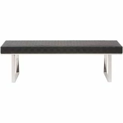 NUEVO Living Room KARLEE WOVEN LEATHER BENCH