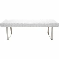 NUEVO Living Room KARLEE WOVEN LEATHER BENCH
