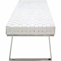 NUEVO Living Room KARLEE WOVEN LEATHER BENCH