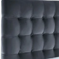 TOV KEANE GRAY VELVET BED Bedroom