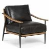 FOUR HANDS KENNEDY ARM CHAIR: SONOMA BLACK LEATHER Furniture