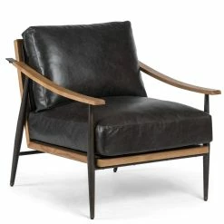 FOUR HANDS KENNEDY ARM CHAIR: SONOMA BLACK LEATHER Furniture