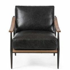 FOUR HANDS KENNEDY ARM CHAIR: SONOMA BLACK LEATHER Furniture