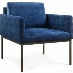 TOV KLEIN NAVY VELVET ARM CHAIR Living Room