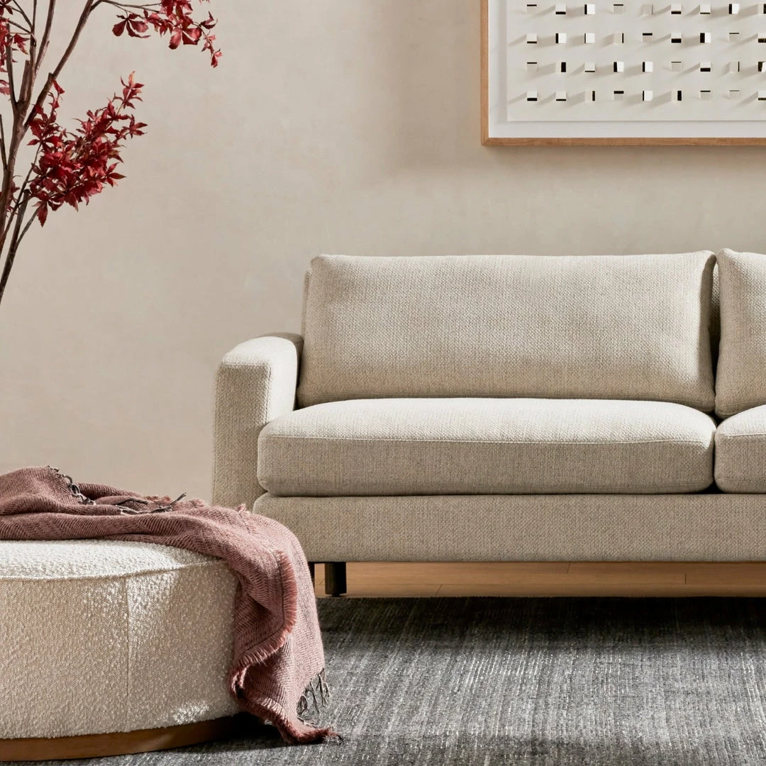 Promo 👏 FOUR HANDS SINCLAIR BOUCLE UPHOLSTERED COCKTAIL OTTOMAN Furniture 🌟 6 FOUR HANDS SINCLAIR BOUCLE UPHOLSTERED COCKTAIL OTTOMAN Furniture