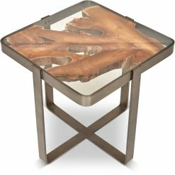 URBIA Living Room KULLEN TEAK + STEEL END TABLE