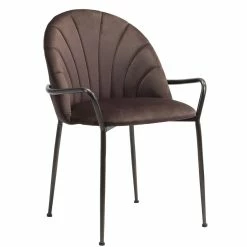 ZUO Furniture KURT BROWN VELVET DINING CHAIR
