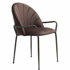 ZUO Furniture KURT BROWN VELVET DINING CHAIR