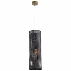 CYAN LA SELVA MATTE BLACK RATTAN PENDANT Lighting
