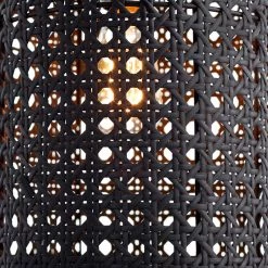 CYAN LA SELVA MATTE BLACK RATTAN PENDANT Lighting
