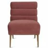 TOV LEONIE ARMLESS ACCENT CHAIR: SALMON VELVET Living Room