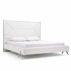VIG LEXI WHITE LEATHERETTE PLATFORM BED Furniture