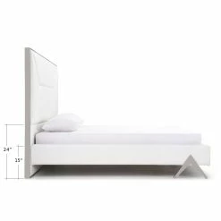 VIG LEXI WHITE LEATHERETTE PLATFORM BED Furniture
