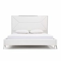VIG LEXI WHITE LEATHERETTE PLATFORM BED Furniture