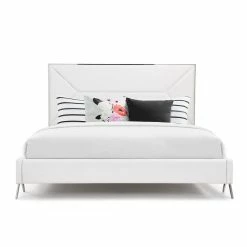 VIG LEXI WHITE LEATHERETTE PLATFORM BED Furniture