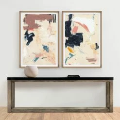 L ART Wall Art "LIFE INTERSECTIONS I" GLASS FRAMED ART